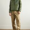 Logo-Appliquéd Quilted Padded Mesh-Trimmed Ripstop Down Jacket - OU Logo-Appliquéd Quilted Padded Mesh-Trimmed Ripstop Down Jacket - OU