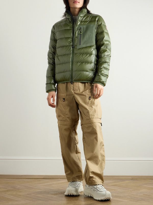 Logo-Appliquéd Quilted Padded Mesh-Trimmed Ripstop Down Jacket - OU Logo-Appliquéd Quilted Padded Mesh-Trimmed Ripstop Down Jacket - OU