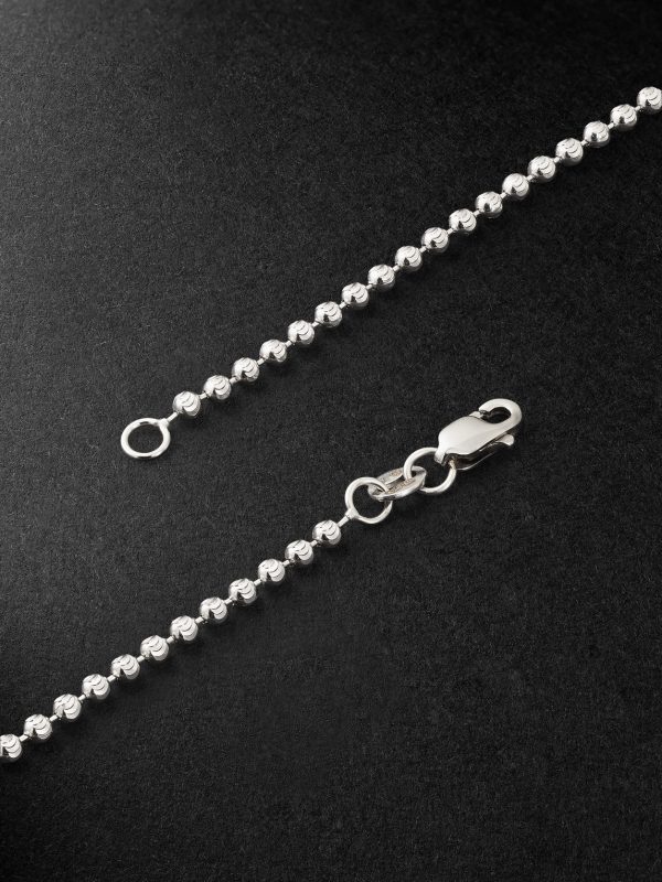 Umlaut 18-Karat White Gold Diamond Ball Chain Necklace - BK