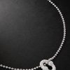 Umlaut 18-Karat White Gold Diamond Ball Chain Necklace
