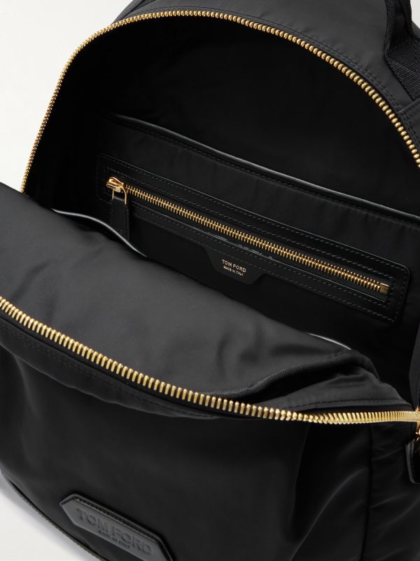 Leather-Trimmed Shell Backpack - E1