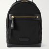 Leather-Trimmed Shell Backpack