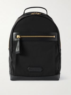Leather-Trimmed Shell Backpack Leather-Trimmed Shell Backpack