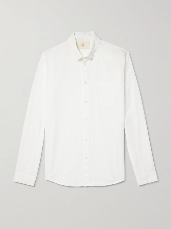Anniversary Button-Down Collar Embroidered Cotton-Gauze Shirt Anniversary Button-Down Collar Embroidered Cotton-Gauze Shirt