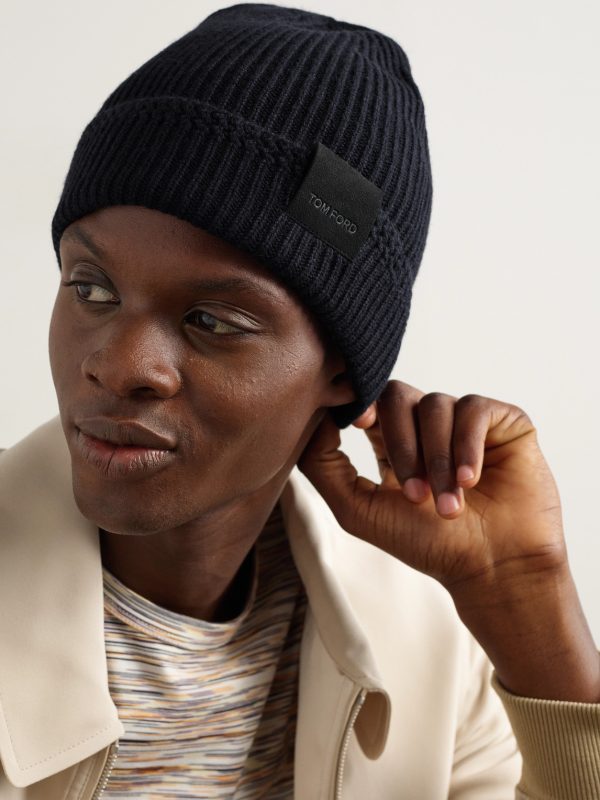 Logo-Appliquéd Ribbed Cashmere Beanie - OU Logo-Appliquéd Ribbed Cashmere Beanie - OU