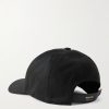 Logo-Embroidered Leather-Trimmed Cotton-Twill Baseball Cap - BK Logo-Embroidered Leather-Trimmed Cotton-Twill Baseball Cap - BK