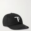 Logo-Embroidered Leather-Trimmed Cotton-Twill Baseball Cap Logo-Embroidered Leather-Trimmed Cotton-Twill Baseball Cap