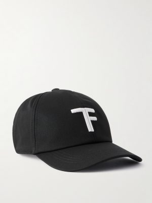 Logo-Embroidered Leather-Trimmed Cotton-Twill Baseball Cap Logo-Embroidered Leather-Trimmed Cotton-Twill Baseball Cap