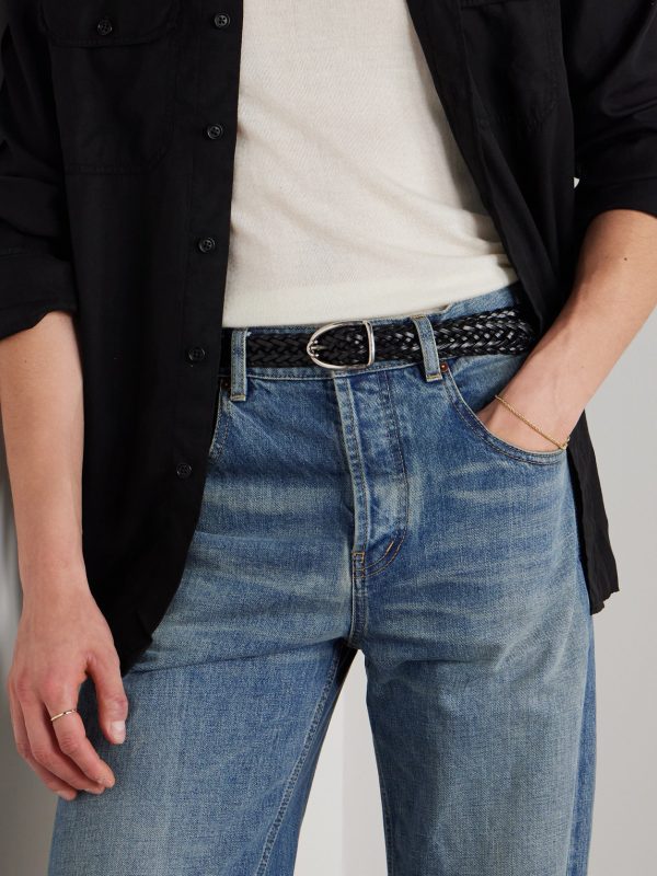 2.5cm Woven Leather Belt - FR 2.5cm Woven Leather Belt - FR