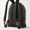 Suede-Trimmed Full-Grain Leather Backpack - BK