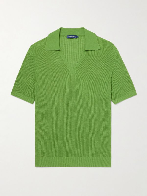Joaquim Ribbed Cotton-Blend Polo Shirt Joaquim Ribbed Cotton-Blend Polo Shirt