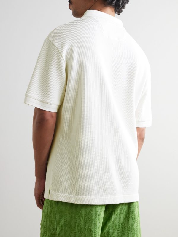 Horacio Waffle-Knit Cotton Polo Shirt - BK Horacio Waffle-Knit Cotton Polo Shirt - BK