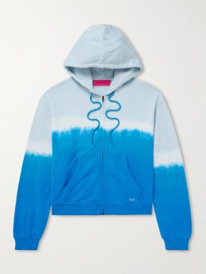 Daily Embroidered Tie-Dyed Cotton-Blend Jersey Zip-Up Hoodie Daily Embroidered Tie-Dyed Cotton-Blend Jersey Zip-Up Hoodie