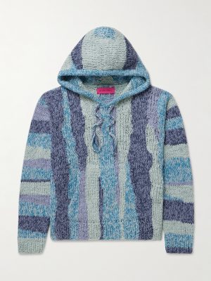 Tasselled Striped Crocheted Organic Cotton Hoodie Tasselled Striped Crocheted Organic Cotton Hoodie