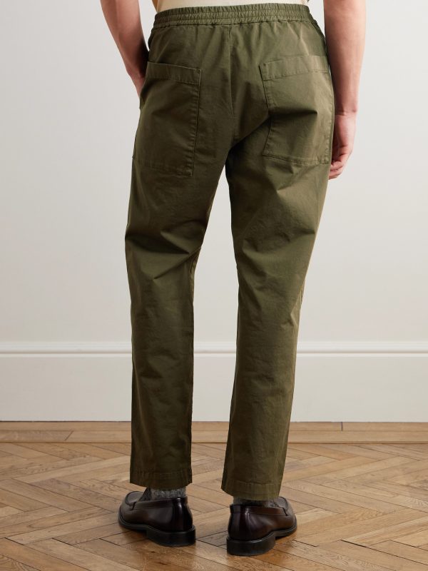 Bativoga Straight-Leg Cotton-Blend Poplin Trousers - BK Bativoga Straight-Leg Cotton-Blend Poplin Trousers - BK