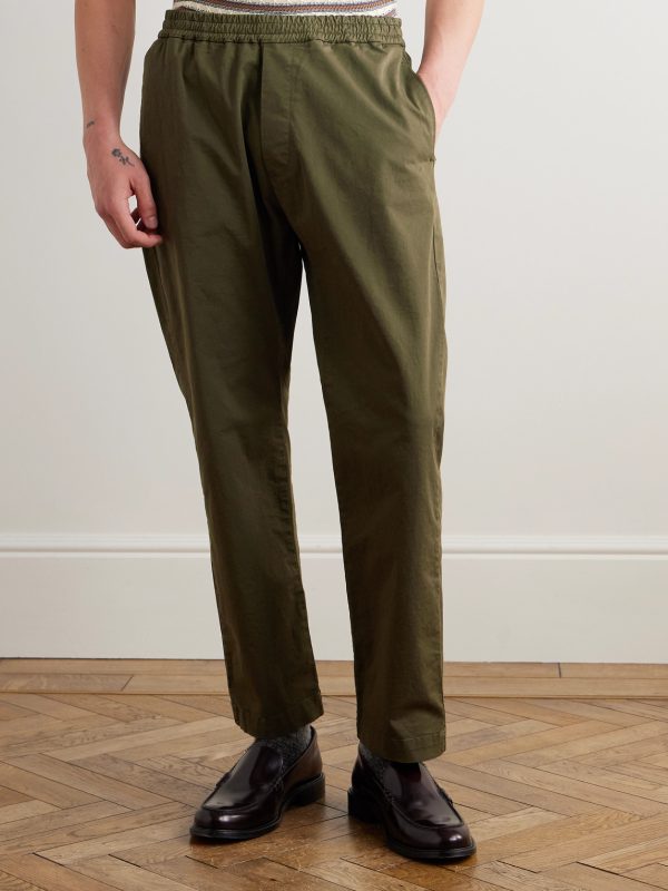 Bativoga Straight-Leg Cotton-Blend Poplin Trousers - FR Bativoga Straight-Leg Cotton-Blend Poplin Trousers - FR