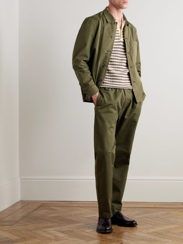 Bativoga Straight-Leg Cotton-Blend Poplin Trousers - OU Bativoga Straight-Leg Cotton-Blend Poplin Trousers - OU