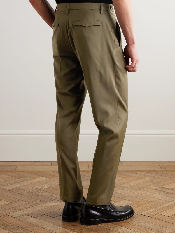 Masco Slim-Fit Straight-Leg Pleated Virgin Wool Trousers - BK Masco Slim-Fit Straight-Leg Pleated Virgin Wool Trousers - BK