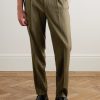Masco Slim-Fit Straight-Leg Pleated Virgin Wool Trousers - FR Masco Slim-Fit Straight-Leg Pleated Virgin Wool Trousers - FR