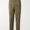 Masco Slim-Fit Straight-Leg Pleated Virgin Wool Trousers Masco Slim-Fit Straight-Leg Pleated Virgin Wool Trousers