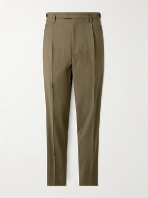 Masco Slim-Fit Straight-Leg Pleated Virgin Wool Trousers Masco Slim-Fit Straight-Leg Pleated Virgin Wool Trousers