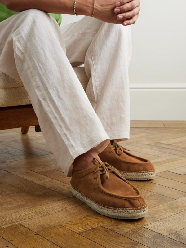 Rodolfo Jute-Trimmed Suede Derby Shoes - OU