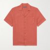 Angelo Camp-Collar Linen Shirt