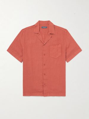 Angelo Camp-Collar Linen Shirt Angelo Camp-Collar Linen Shirt