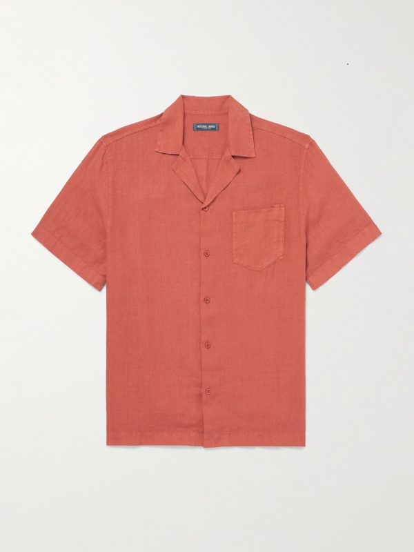 Angelo Camp-Collar Linen Shirt