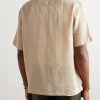 Angelo Camp-Collar Linen Shirt - BK Angelo Camp-Collar Linen Shirt - BK