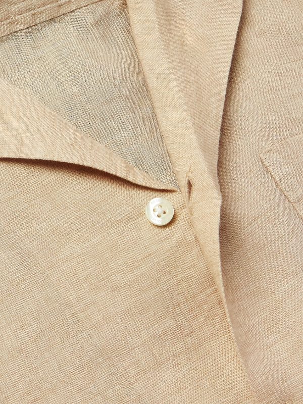 Angelo Camp-Collar Linen Shirt - CU Angelo Camp-Collar Linen Shirt - CU