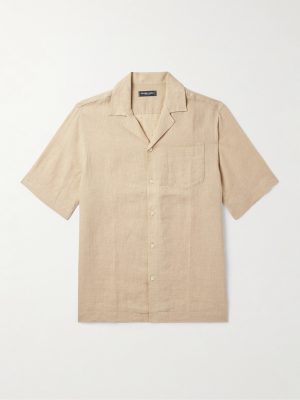 Angelo Camp-Collar Linen Shirt Angelo Camp-Collar Linen Shirt