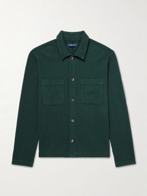 Preto Waffle-Knit Cotton Overshirt