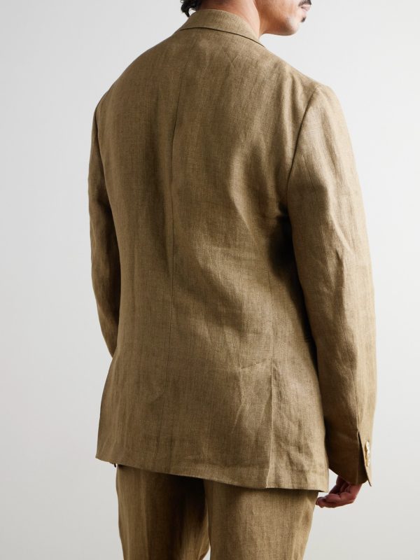 Zanini Double-Breasted Linen Blazer - BK Zanini Double-Breasted Linen Blazer - BK