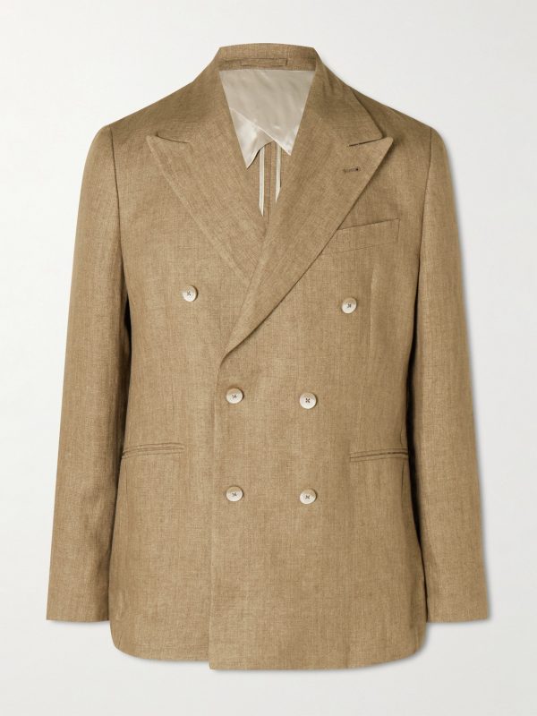 Zanini Double-Breasted Linen Blazer Zanini Double-Breasted Linen Blazer