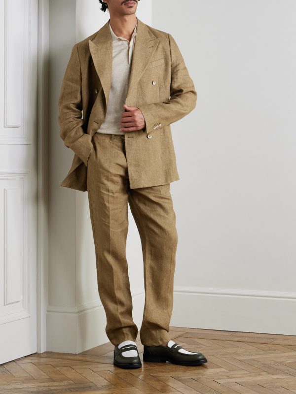 Zanini Double-Breasted Linen Blazer - OU Zanini Double-Breasted Linen Blazer - OU
