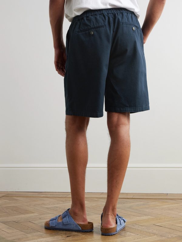 Sergio Straight-Leg Lyocell, Linen and Cotton-Blend Shorts - BK Sergio Straight-Leg Lyocell, Linen and Cotton-Blend Shorts - BK