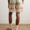 Straight-Leg Checked Cashmere and Wool-Blend Drawstring Shorts - BK