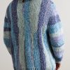 Striped Crocheted Organic Cotton Sweater - BK Striped Crocheted Organic Cotton Sweater - BK