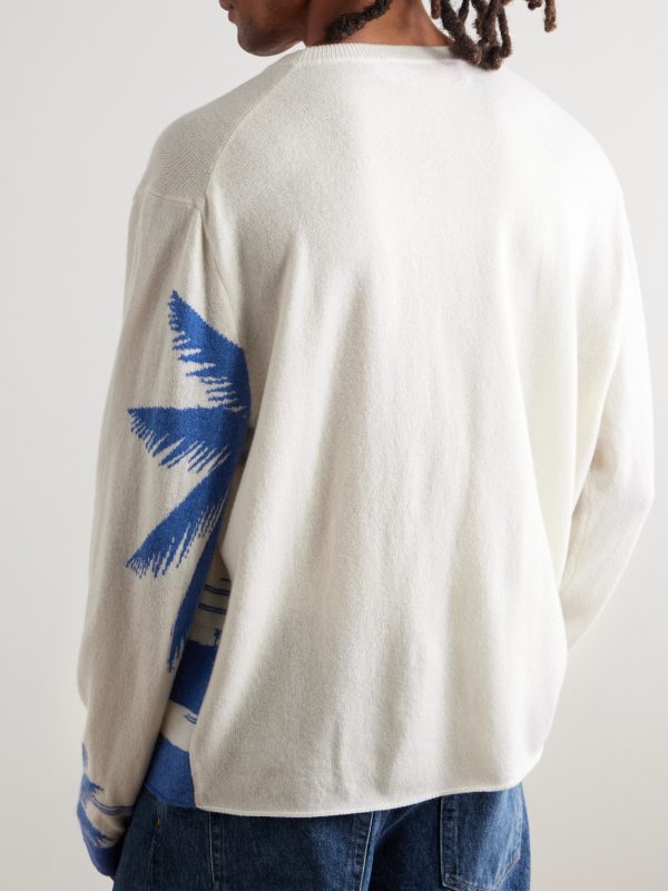 Intarsia-Knit Cashmere Sweater - BK Intarsia-Knit Cashmere Sweater - BK