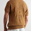 César Ribbed Crocheted Cotton Shirt - BK César Ribbed Crocheted Cotton Shirt - BK