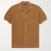 César Ribbed Crocheted Cotton Shirt César Ribbed Crocheted Cotton Shirt