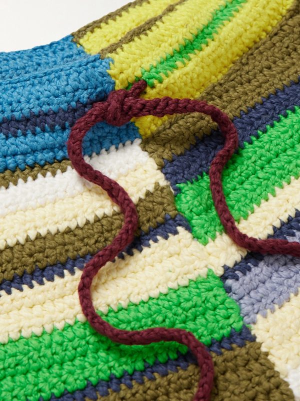 Straight-Leg Striped Crocheted Organic Cotton Drawstring Shorts - CU Straight-Leg Striped Crocheted Organic Cotton Drawstring Shorts - CU