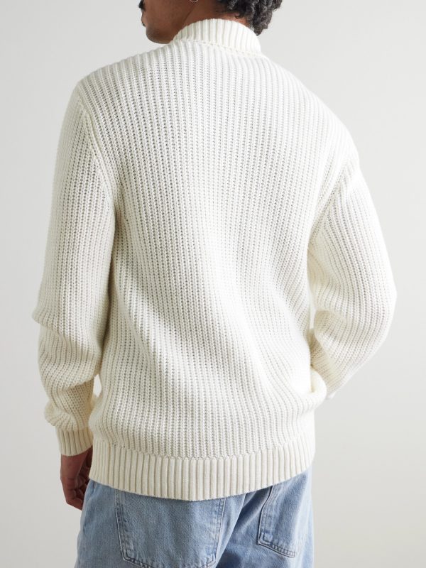 Claudio Ribbed Cotton and Cashmere-Blend Cardigan - BK Claudio Ribbed Cotton and Cashmere-Blend Cardigan - BK