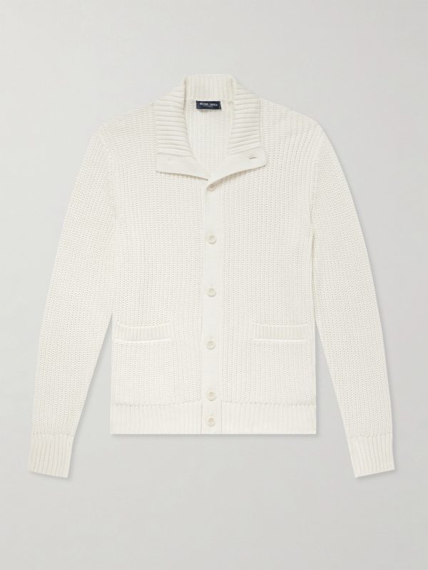 Claudio Ribbed Cotton and Cashmere-Blend Cardigan Claudio Ribbed Cotton and Cashmere-Blend Cardigan