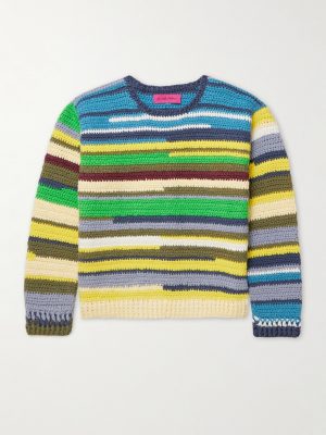 Striped Crocheted Organic Cotton Sweater Striped Crocheted Organic Cotton Sweater