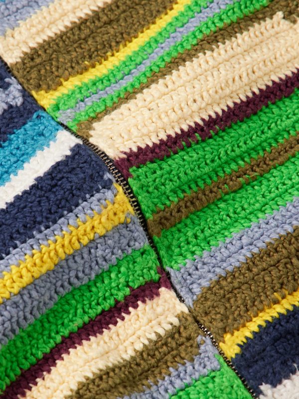 Striped Crocheted Organic Cotton Jacket - CU Striped Crocheted Organic Cotton Jacket - CU