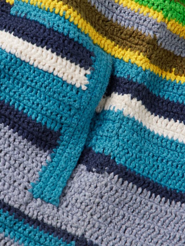 Striped Crocheted Organic Cotton Jacket - E1 Striped Crocheted Organic Cotton Jacket - E1