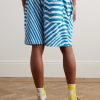Straight-Leg Embroidered Striped Organic Cotton-Terry Drawstring Shorts - BK Straight-Leg Embroidered Striped Organic Cotton-Terry Drawstring Shorts - BK