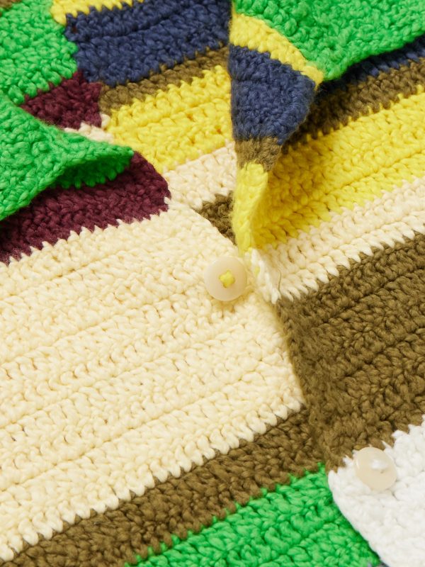 Striped Crocheted Organic Cotton Shirt - CU Striped Crocheted Organic Cotton Shirt - CU